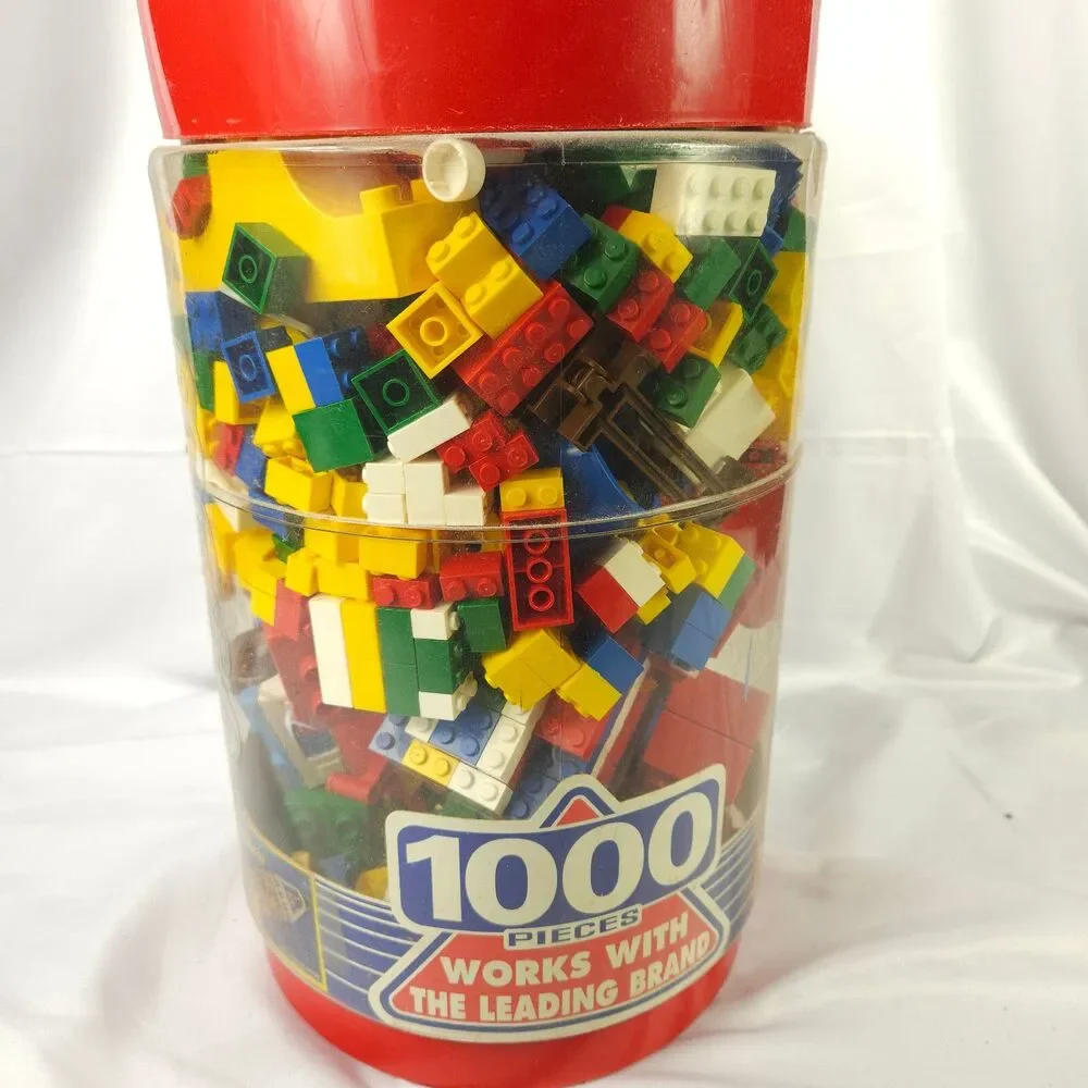 1991 Mega Micro Bloks 1000 Piece Tub Vintage Building Blocks‎